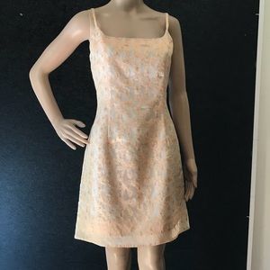 Vintage Italian day dress peach and gold SZ 10